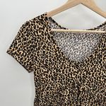 Mi.Ami Brown Black Cheetah Print Short Sleeve Mini Dress Women's Size Small S Photo 2