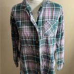 Eddie Bauer Plaid Button-Up Shirt in Green and Pink Photo 0