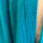 Vintage Teal Angora Blend Oversized Cardigan Open Front Knit Sweater Coat XL Blue Photo 5