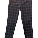 Calvin Klein  Glen Check Plaid Charcoal Stretch Pants 10 Dark Academia Old Money Photo 0
