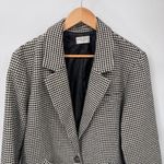 Dress Forum  Los Angeles Blazer Jacket Womens L White‎ Black Cotton Blend Plaid Photo 1