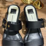 Dolce Vita 8.5 Black Riva Slip On Block Heel Sandals Boho Wedding Chic Vacation Photo 2