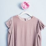 Tibi  Silk Velvet Marble Cream Drape Sleeve Top Photo 4