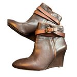 Banana Republic  Women's Brown Leather Wedge Ankle Boots Size 8 Photo 8