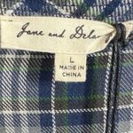 Jane and Delancey NWT  Boho Plaid Lace Up Blouse Top Size‎ Large Bohemian Peasant Photo 2