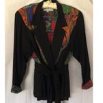 Vintage Platinum Dorothy Schoelen Skirt Set Jacket Top Skirt 2 pcs Sz S Abstract Black Photo 9