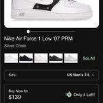 Nike Air Force 1 Low '07 PRM white black sneakers shoes mens 7.5 women’s 9 Photo 12