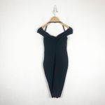 Nookie Athena Off Shoulder Black Midi Dress Size Small NON1722 Cocktail Chic Photo 13