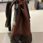 Stone Mountain Brown Leather Satchel with Crocodile Pattern and Silver Accents Photo 10