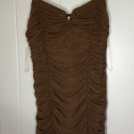 Blush BJ Blush Tan Ruched Mini Dress Photo 0