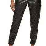 Almost Famous NWT Black Faux Leather Cargo Jogger Pants Size Large Photo 0
