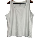 Women’s IsaacMizrahLive Essentials Squareneck Tank Top Sz 1X White Photo 0
