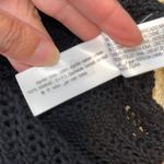 ZARA  Womens Button Front Asymmetric Crochet Knit Polo Top‎ Black Cream Large Photo 8