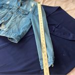 Moon River Light Blue Denim Ripped Distressed Puff Shoulder Jean Jacket Size S Photo 16