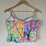 Lilly Pulitzer  Women's Linnea Crop Top Sz 0 Strappy Peplum Padded Ruffle Shirt Photo 5