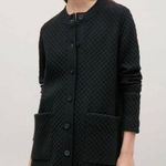 COS  Black Textured Knit Longline Button Front Cardigan Sweater Size X-Small Photo 0