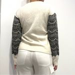 Maje  White Sweater with Black Lace Photo 3
