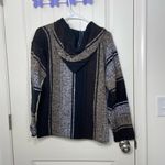 EUC Chavitos adult knitted colorblock drug rug hooded jacket medium Black Photo 3