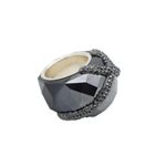 Swavorski Swarovski Nirvana Lucent Crystal Silk Cocktail Ring Size 58 / 8 – Black Shine Photo 2