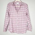 J.Crew  Womens Button-Up Shirt Flannel Plaid Long Sleeve Classic-Fit Pink Size 4 Photo 0
