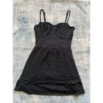 Hollister  Black Double Tier Lace Trim Mini Dress Medium Photo 1