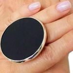 Handmade 7 7.5 8 Ring Black Onyx Gem Solid 925 Sterling Silver Gemstone Fine Art UNISEX Men Women Original Natural Statement Photo 0