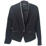 Rag and Bone Tuxedo Blazer Leather Trim Black Sz 6 Photo 0