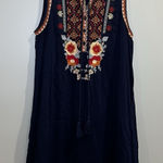 Andrée Andree‎ By Unit Johnny Embroidered Navy dress Size Medium Floral Embroidery Photo 0