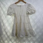 Madewell  Petite‎ Poplin Puff-Sleeve Tiered White Babydoll Mini Dress Size 4 Photo 6