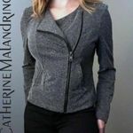 Catherine Malandrino  Marled Gray Knit Zip Up Moto Jacket, Size XXL Photo 0