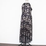Betsy and Adam . Plus Size Layla Halter Top Foil Print Gown. Photo 2