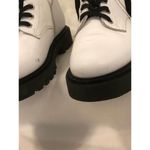 Steve Madden Combat Boots Women Size 9.5 White Black Lace Up Chunky Sole Zipper Photo 5