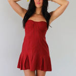 PINSTRIPE MINI DRESS Red Size L Photo 0