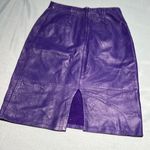 Vintage Firenze Santa Barbara genuine leather skirt Size 6 C26 Purple Photo 3
