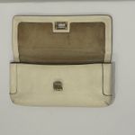 Anya Hindmarch Cream Leather Formal Foldover Clutch Purse Bag Brass Closure Tan Photo 9