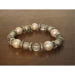 Women's Pink Silver Tone Pearly Rhinestone Beaded Bracelet Glam Western Feminine Silver Photo 1