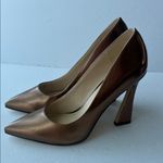 Nine West Womens Trendz3Pump Gold Mettalic Party Formal Evening Pumps Sz 9M ✔️ Photo 1