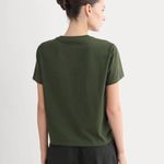 Everlane  The Box Cut Tee in Essential Cotton in Dark Green, Size Medium Photo 2