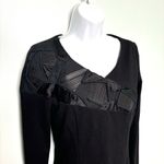 Hugo Boss Kagami Ling Sleeve Shift Black Dress Origami Folded Pleated Collar 6 Photo 6