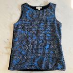 Dana Buchman Blue Paisley Tiered Tank Top Womens Size M Polyester Viscose Blend Photo 0