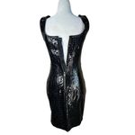 PRISCAVera Leather Corset Dress in Midnight Croc Small New Womens Mini Black Photo 8