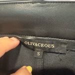 Olivaceous Black faux leather  midi skirt Photo 2