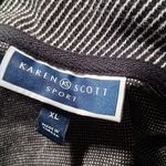 Karen Scott  SPORT  Black and White Striped Jacket Photo 9