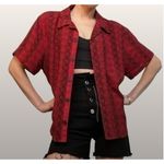 Urban Outfitters  Top‎ Womens Medium Red Snake Print Button Down Photo 0