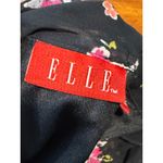Elle Black Floral Pleated Halter Neck Top Womens XL Blouse Shirt Evening X-Large Photo 3