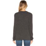Revolve  / Tularosa Oversized Charcoal Gray Ribbed Cuffed V-Neck Sweater Top Photo 2