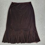 Vtg Susie Couture Velvet Skirt Set Womens L Brown Paisley Cowl Neck Whimsigoth Size L Photo 3