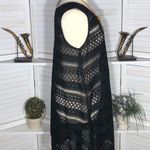 Catherines Cover Up Dress Black Sleeveless Crochet Mesh 1X Photo 2