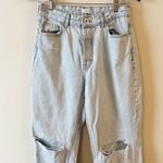 ZARA  Light Blue Wash High Rise Straight Leg Jeans Distressed Size 6 Photo 1