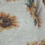 Vintage Sunflower Knit Crop Top Size M L Short Sleeve Beige 90s Cottage Yellow Size M Photo 4